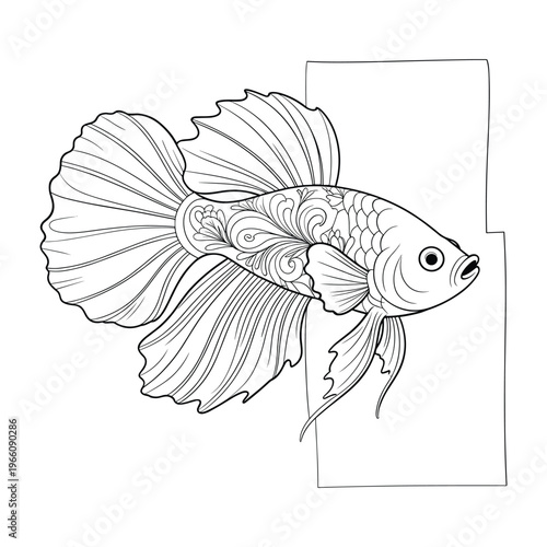 Detailed sketch of a dog's head with intricate fur patterns isolated on white background, Vector