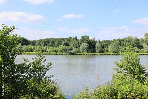 Blick auf den Obersee im Zentrum der Stadt Bielefeld	