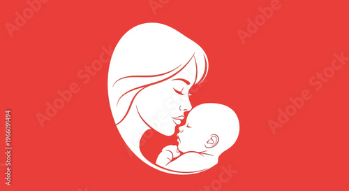 Mother and baby love tender moment.