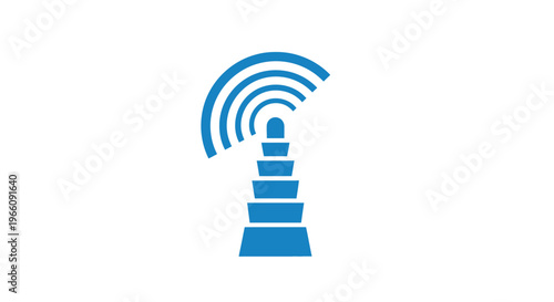 Blue Wi-Fi antenna tower symbol.