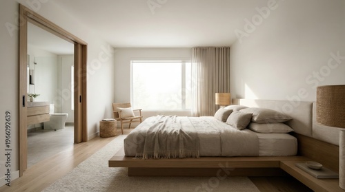 Multigenerational living modern neutral bedroom with accessible