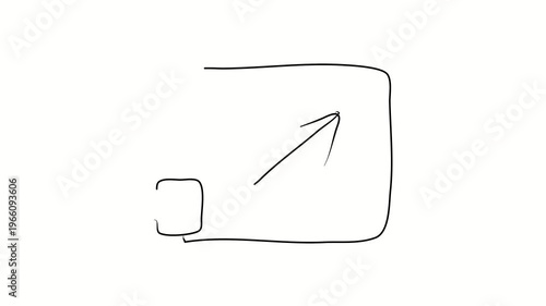 Zoom in, scale, size. Contour drawing, silhouett animation. Continuous line. Isolated on white. Video 4k object illustration self-drawing. Object construction. Minimalist continuous line drawing silho