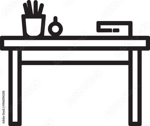 An inviting desk, a symbol of productivity, creativity, and order, perfect for work or creative endeavors, minimal and clean.