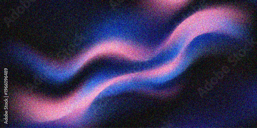 An abstract blue background with a light effect features a smooth flowing wave pattern of soft silk and satin fabric with a purple texture and shiny vector curves