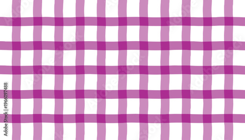 Seamless purple and white gingham check plaid pattern texture for textile fabric clothing and fashion graphic vector backgrounds