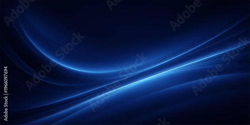 A futuristic abstract dark blue backdrop featuring glowing purple light waves and flowing digital fractal lines in a dynamic motion pattern