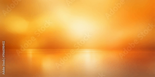 A beautiful sunset over the sea casts a warm orange light across the ocean waves and sky, creating a stunning nature landscape with the sun reflecting on the water at dusk