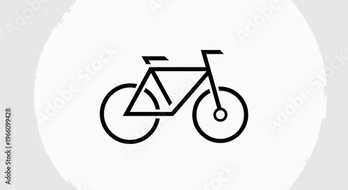 Simple black outline bicycle icon symbolizing transport and eco-friendly lifestyle on a bright studio background.
