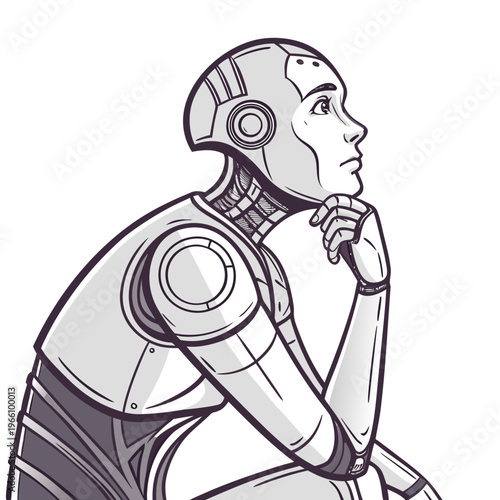 Robot with humanoid face and mechanical body