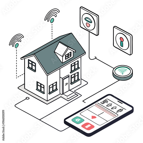 Smart home system with smartphone control and connected devices house automation technology