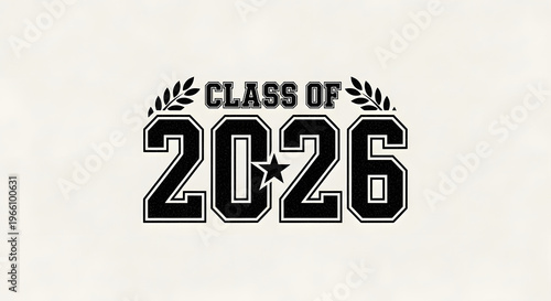 A graphic design of a Class of 2026 logo on a white background