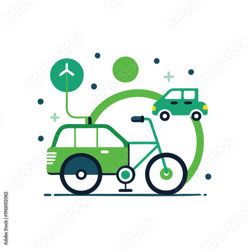 Hybrid vehicle combining car and bicycle features for eco-friendly transport