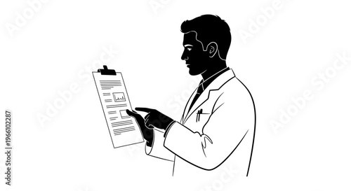 1 may, may day, Labor day icons representing international workers, silhouette of a doctor looking at medical clipboard, vector
