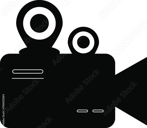 Vintage film camera icon a nostalgic representation of classic filmmaking technology and cinematic history