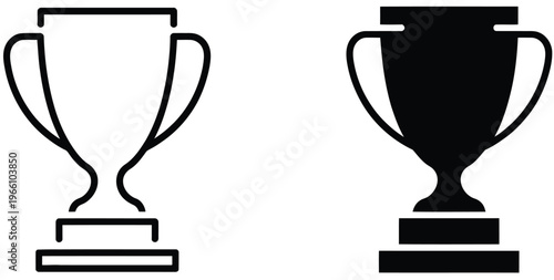 Trophy Icon Vector, Award And Victory Icons, Achievement Symbol Collection, Prize Illustration, Winner Graphics, Champion Concept, Recognition Icons, Success Illustration, Trophy Cup Design