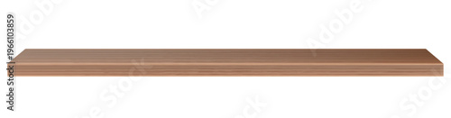 Wooden tabletop, countertop, worktop service desk, desktop board vector realistic 3D mockup, office interior furniture