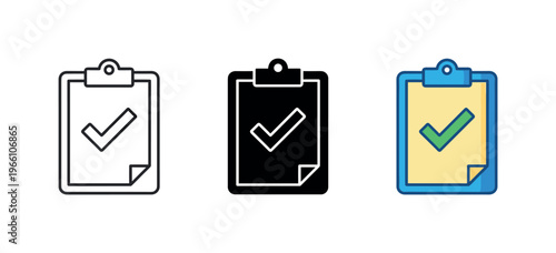 Checklist clipboard with a green checkmark symbol indicating completion or approval
