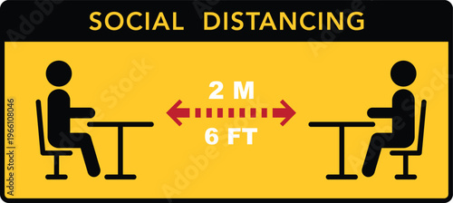 Social distancing guidelines maintaining safe distance for public health