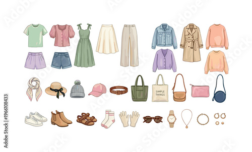 A curated collection of stylish clothing and accessories for a chic wardrobe