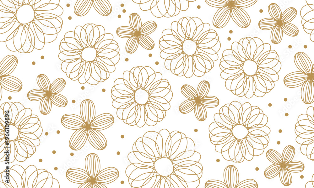 Fototapeta premium Trendy floral pattern. Elegant seamless vector pattern. Luxury geometric abstract background