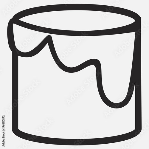 Flat design minimalist paint bucket icon with dripping liquid for home renovation and creative art concept vector illustration EPS file