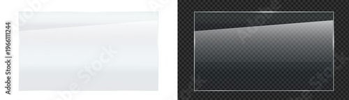 Wallpaper Mural Transparent realistic shiny glossy glass panel sheet with shiny glossy light glare reflective surface texture effect overlay on isolated background rectangle gradient window mirror Torontodigital.ca