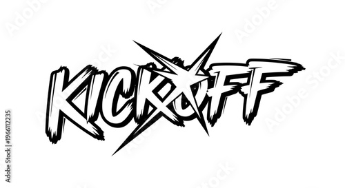 Kick Off Graffiti Text with Starburst Effect - Dynamic Urban Art