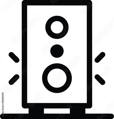 speaker bookshelf – rectangular cabinet with sine, vector illustration on transparent background