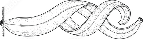 Hand drawn banana peel sketch isolated on white background vintage engraved style vector for food waste recycling organic compost and tropical fruit design concepts.