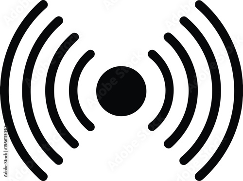 sound waves – three concentric arcs emanating from, vector illustration on transparent background