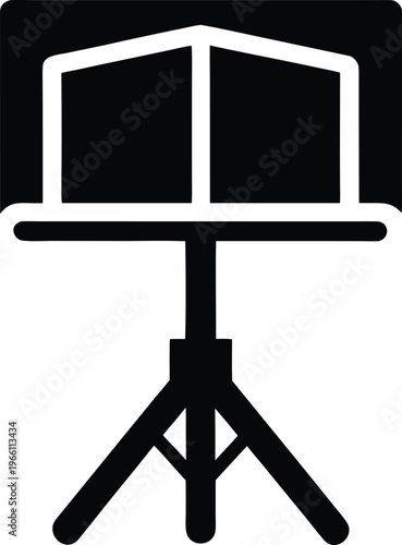 music stand adjustable tray on tripod legs vector illustration on transparent background