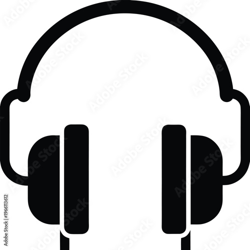 headphones studio over ear thick earcups vector illustration on transparent background