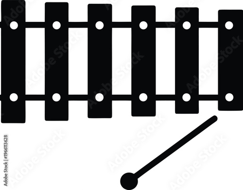 glockenspiel small xylophone style bars vector illustration on transparent background