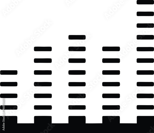 equalizer bars vertical lines varying height vector illustration on transparent background