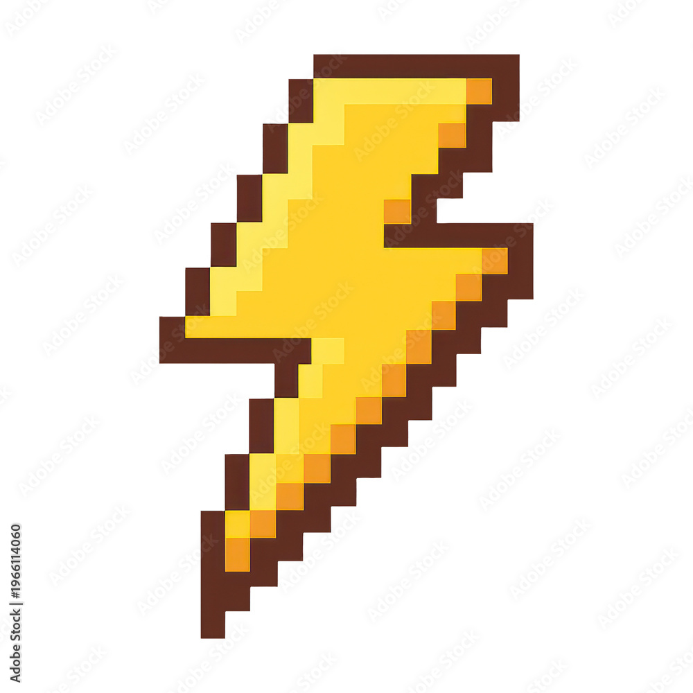 Obraz premium PNG Retro pixelated lightning bolt