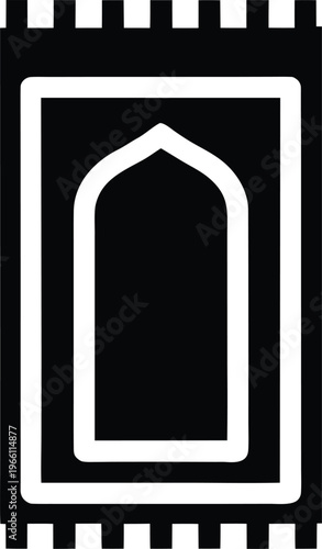 prayer mat rectangular with arched niche vector illustration on transparent background