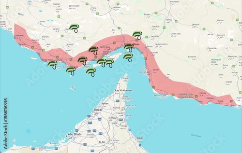 War in Iran. Ground operation in Iran. War in Iran. Ground operation in Iran. Map of Iran with ground operations.