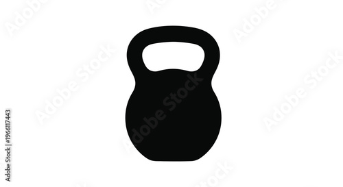 A stark black silhouette depicts a kettlebell a popular piece of fitness equipment used for strength training high quality professional detailed