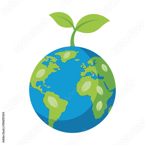Earth with green leaves growing.