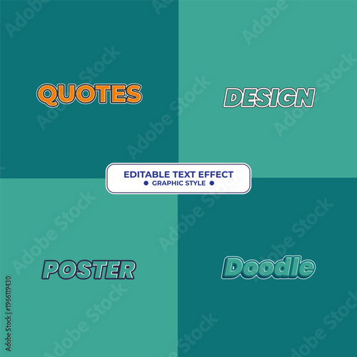 Flat Editable Tosca Text Effects Collection for Modern Design