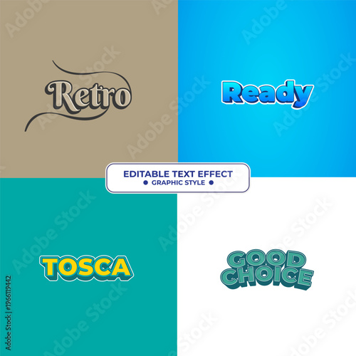 Flat Editable Text Effect Set for Graphic Style