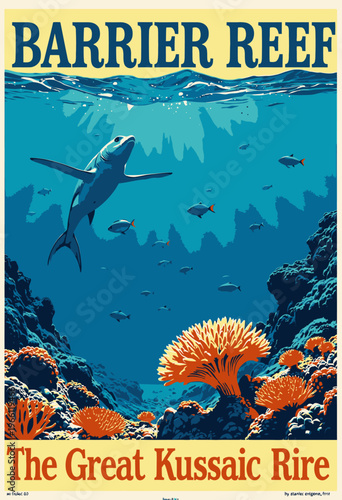 Vivid Underwater Scene Showcasing a Thriving Ecosystem with Fish and Coral in Pristine Ocean Waters