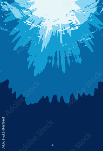 Sunlight Penetrating the Ocean Surface Illuminating the Depths with Radiant Beams Creating a Mesmerizing Underwater Light Show Beneath the Waves