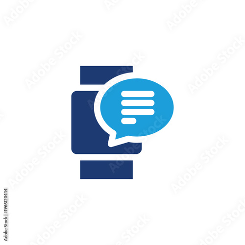 smartwatch with bubble chat colored icon vector design good for web or mobile app
