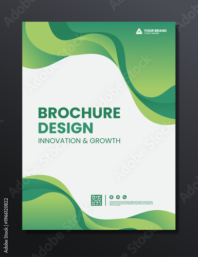 abstract gradient green background flyer template design