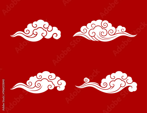 cloud illustration abstract motif design template