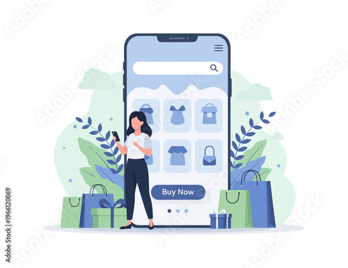 online shopping design illustration background