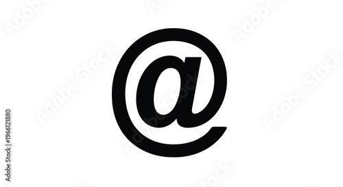 A stark black and white image displaying the symbol commonly used in email addresses and social media high quality professional detailed
