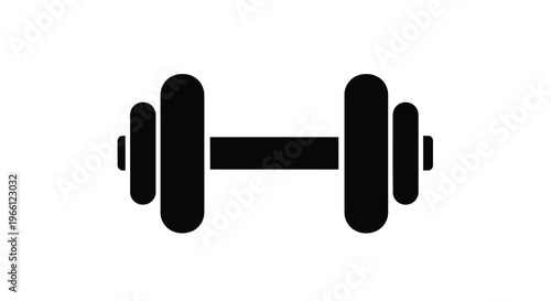 A simple black and white illustration depicts a standard barbell weight commonly used for strength training exercises high quality professional detailed