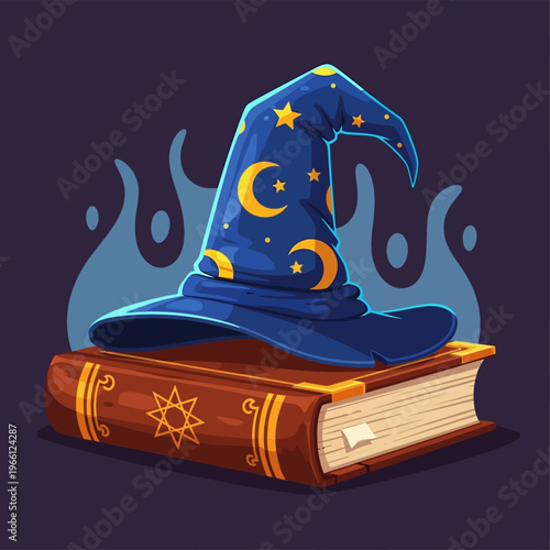 Magic Wizard Hat on Book.